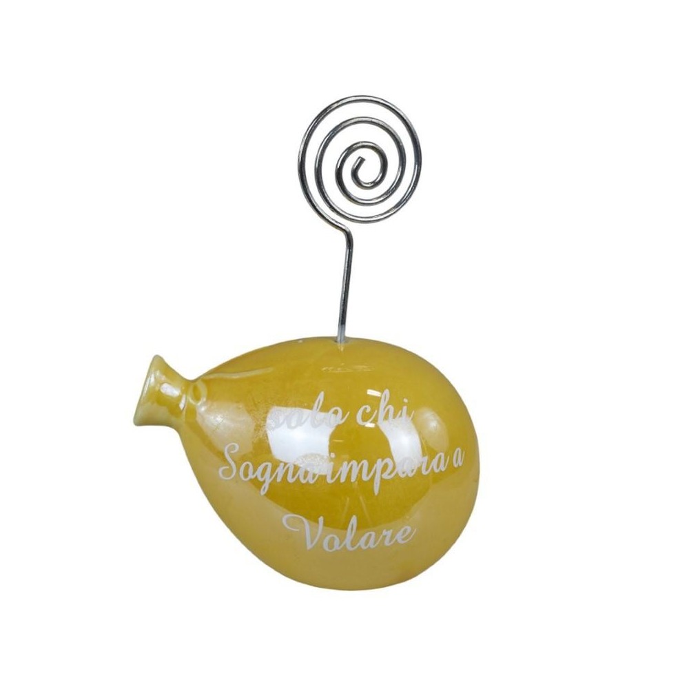 PALLONCINO CLIP LED GIALLO PERLATO C FRASE